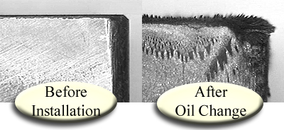 Oil filter magnets remove metal to less than 1 micron in size